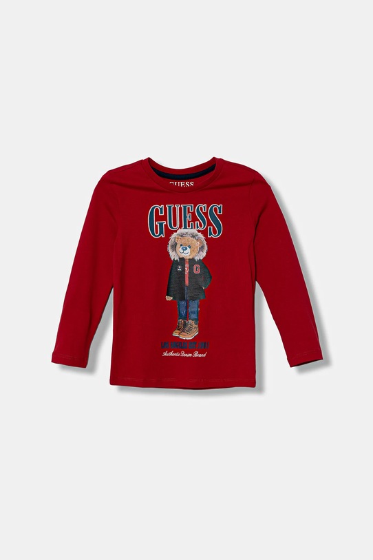 Хлопковый детский лонгслив Guess хлопок красный N5BI04.I3Z14.9BYA