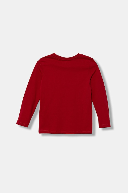 Дитячий бавовняний лонгслів Guess N5BI04.I3Z14.9BYA червоний AW25