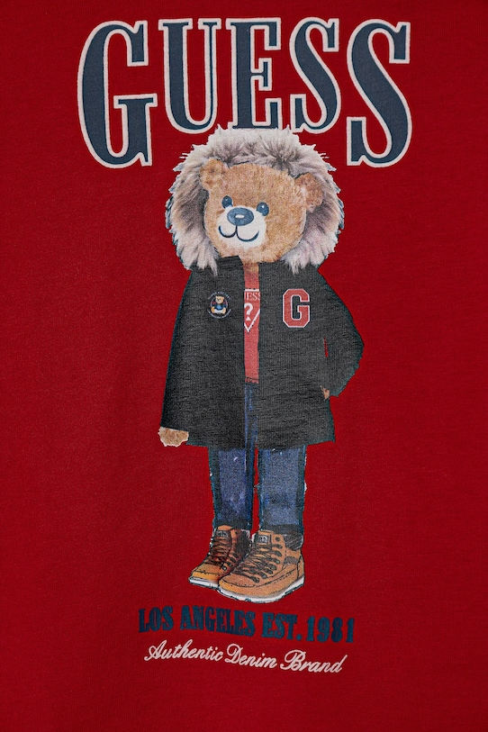 Хлопчик Дитячий бавовняний лонгслів Guess N5BI04.I3Z14.9BYA червоний