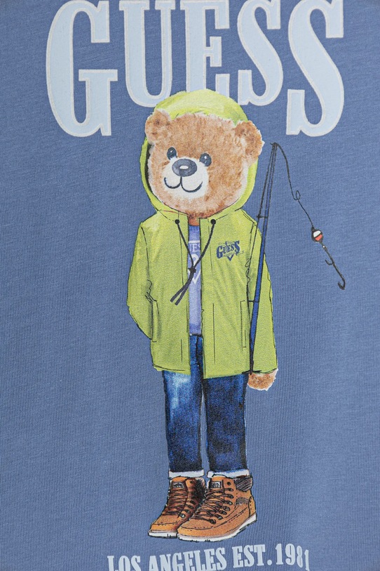 Băieți Guess longsleeve din bumbac pentru copii N5BI04.I3Z14.9BYA albastru