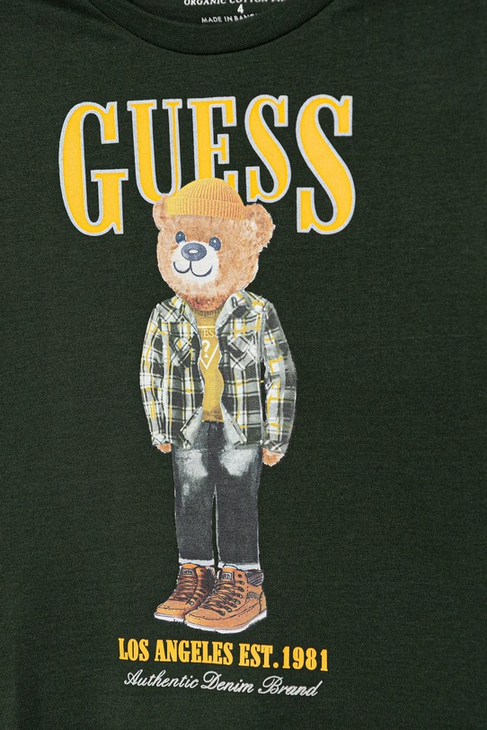 Хлопчик Дитячий бавовняний лонгслів Guess N5BI04.I3Z14.9BYA зелений