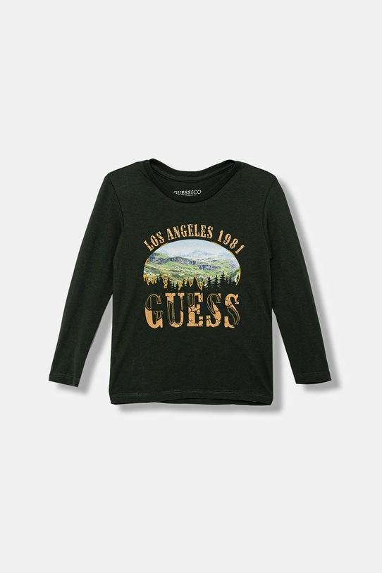 Guess longsleeve din bumbac pentru copii imprimeu verde N5BI13.I3Z14.9BYA