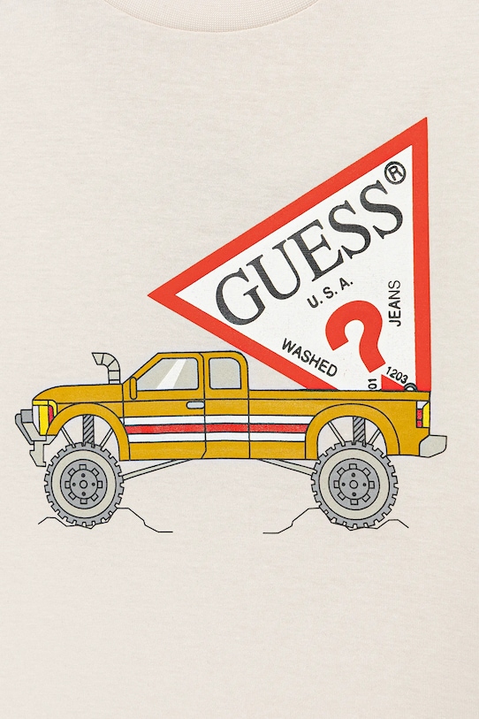 Chłopiec Guess longsleeve bawełniany dziecięcy N5BI14.I3Z14.9BYA beżowy