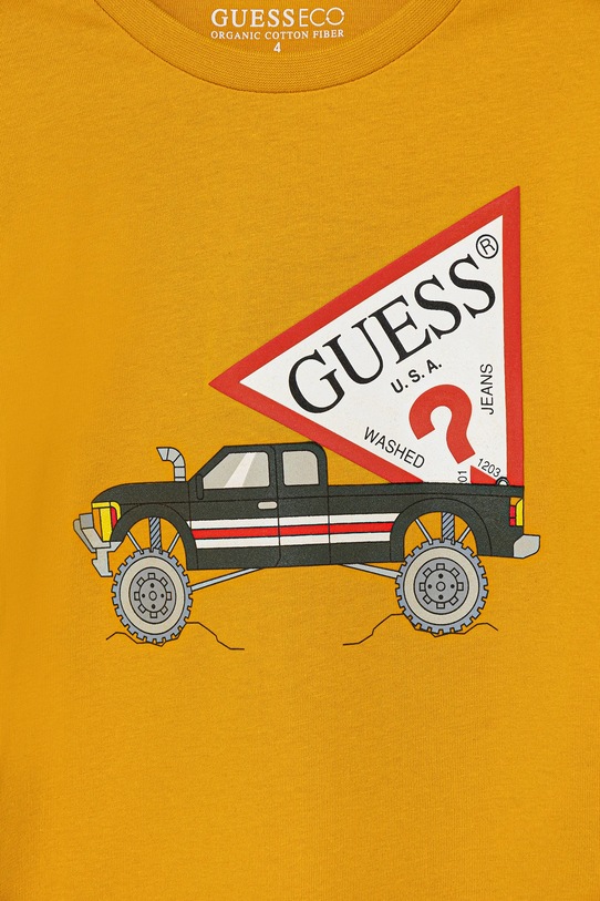 Chłopiec Guess longsleeve bawełniany dziecięcy N5BI14.I3Z14.9BYA pomarańczowy