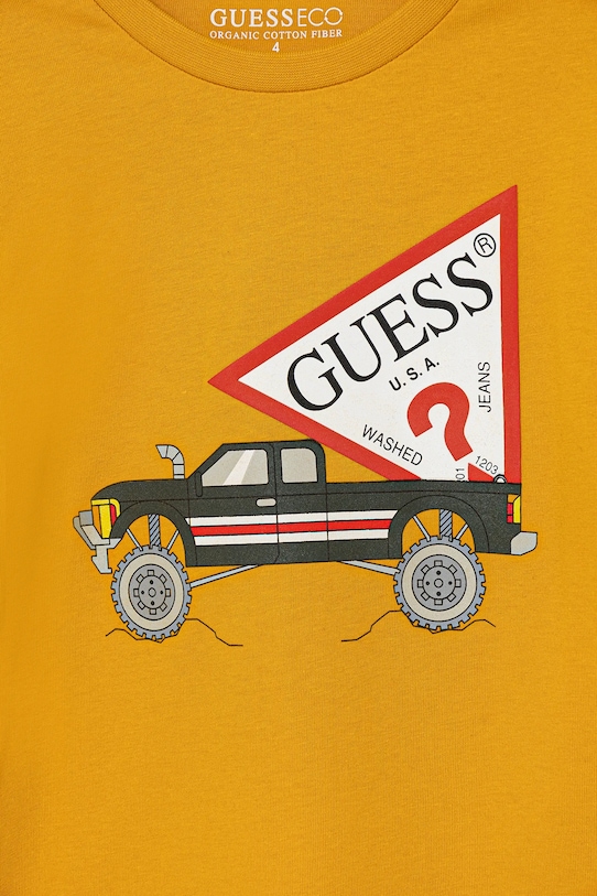 Chłopiec Guess longsleeve bawełniany dziecięcy N5BI14.I3Z14.9BYA pomarańczowy