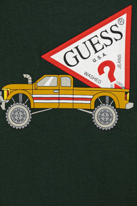 Chłopiec Guess longsleeve bawełniany dziecięcy N5BI14.I3Z14.9BYA zielony