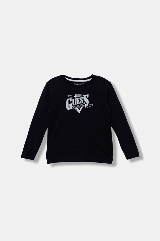 Guess longsleeve bawełniany dziecięcy nadruk granatowy N5BI18.I3Z14.9BYA