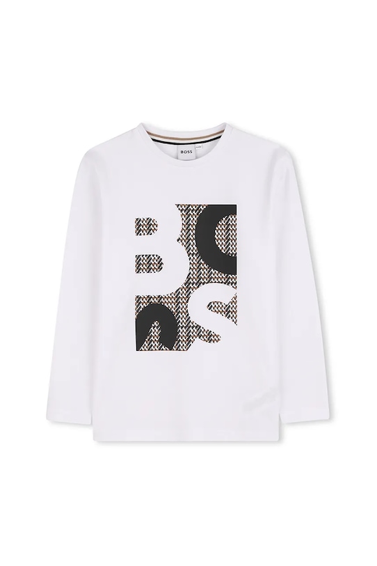 BOSS longsleeve copii J52362.162.102 alb AW25