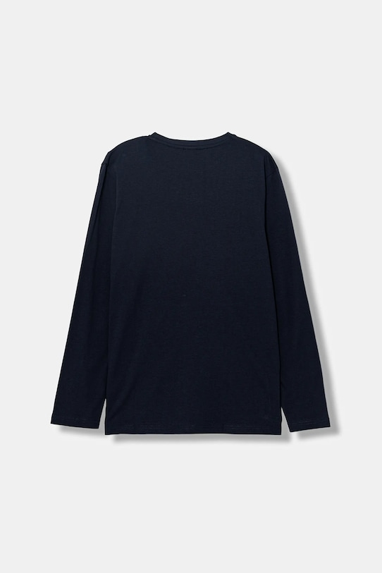Дитячий бавовняний лонгслів BOSS J52364.162.174 темно-синій AW25