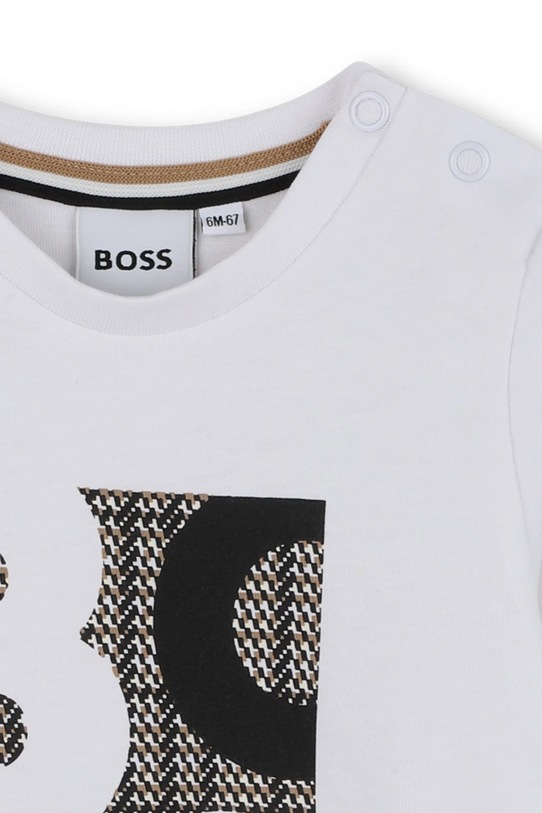 Αγορίστικα Παιδικό βαμβακερό μακρυμάνικο BOSS J52472.86.94 λευκό