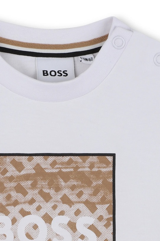 Chlapec Detské bavlnené tričko BOSS J52715.86.94 biela