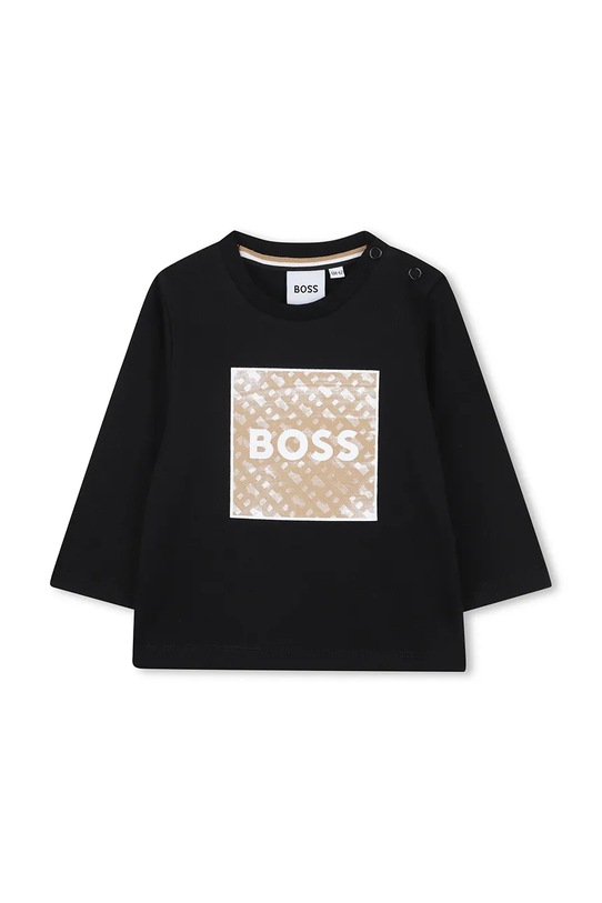 BOSS t-shirt bawełniany niemowlęcy wzorzyste czarny J52715.86.94