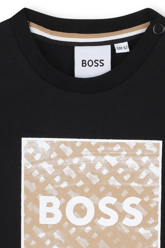 Chlapec Detské bavlnené tričko BOSS J52715.86.94 čierna