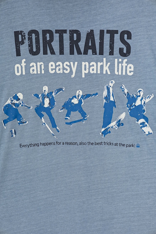 Αγορίστικα Παιδικό βαμβακερό μακρυμάνικο United Colors of Benetton 3PCMC10QL.G.seasonal μπλε