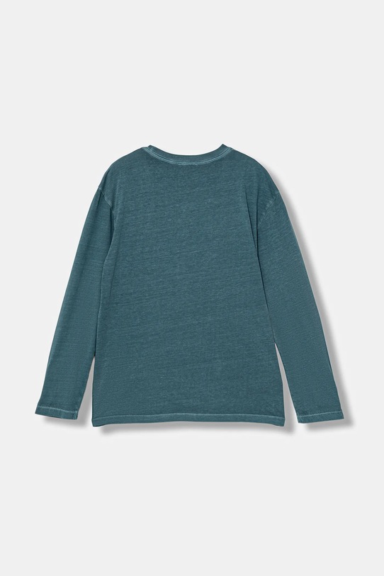United Colors of Benetton longsleeve bawełniany dziecięcy 3PCMC10QL.G.seasonal turkusowy AW25