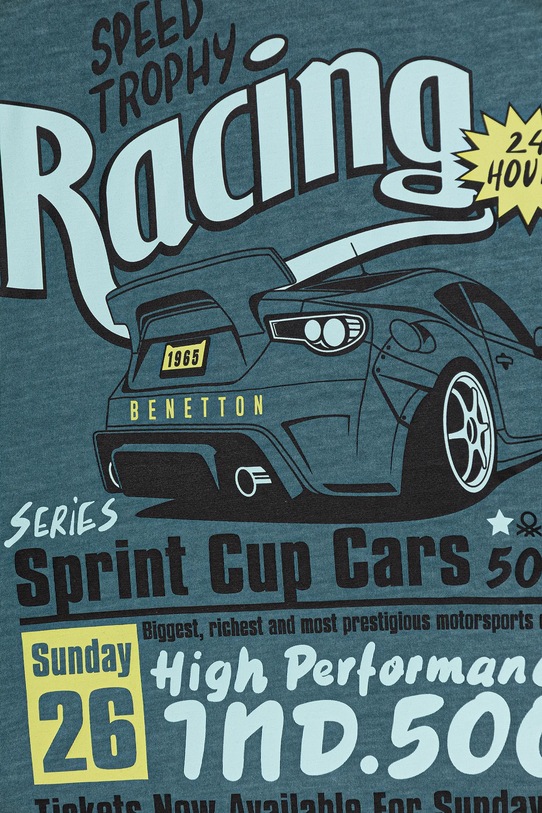 Αγορίστικα Παιδικό βαμβακερό μακρυμάνικο United Colors of Benetton 3PCMC10QL.G.seasonal τιρκουάζ