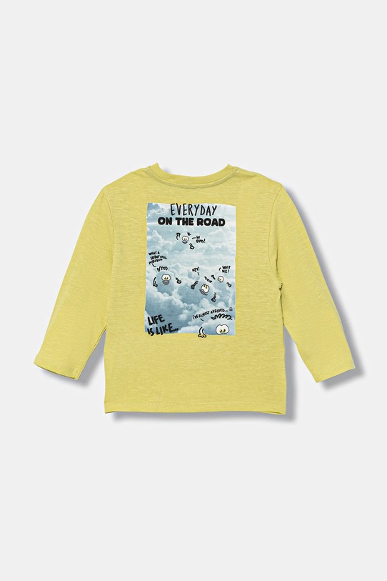 United Colors of Benetton longsleeve bawełniany dziecięcy nadruk zielony 3TAMG10KM.P.seasonal