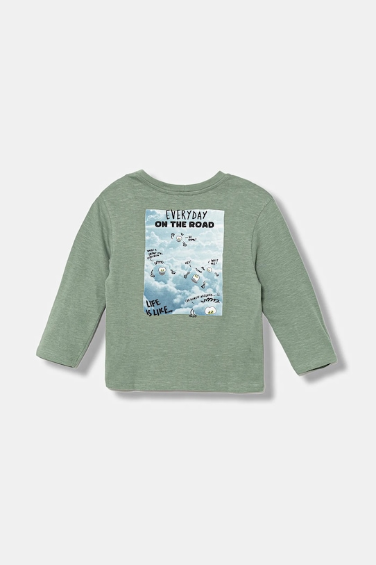 United Colors of Benetton longsleeve din bumbac pentru copii 3TAMG10KM.P.seasonal verde AW25