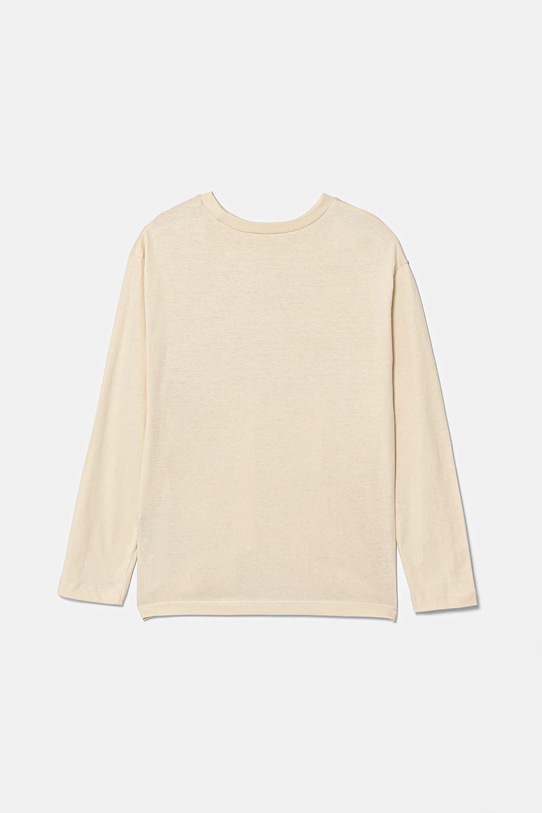 United Colors of Benetton longsleeve bawełniany dziecięcy 35RYC10QQ.G.seasonal beżowy AW25