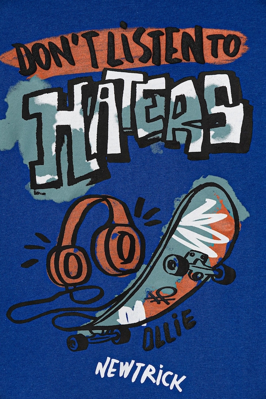 CHLAPEC Dětské bavlněné tričko s dlouhým rukávem United Colors of Benetton 35RYG10K4.P.seasonal modrá