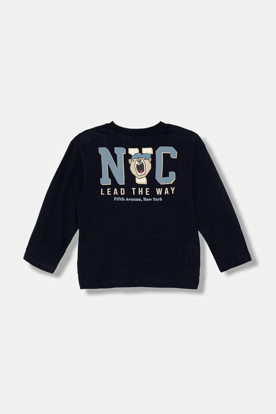 United Colors of Benetton longsleeve bawełniany dziecięcy 35RYG10K4.P.seasonal granatowy AW25