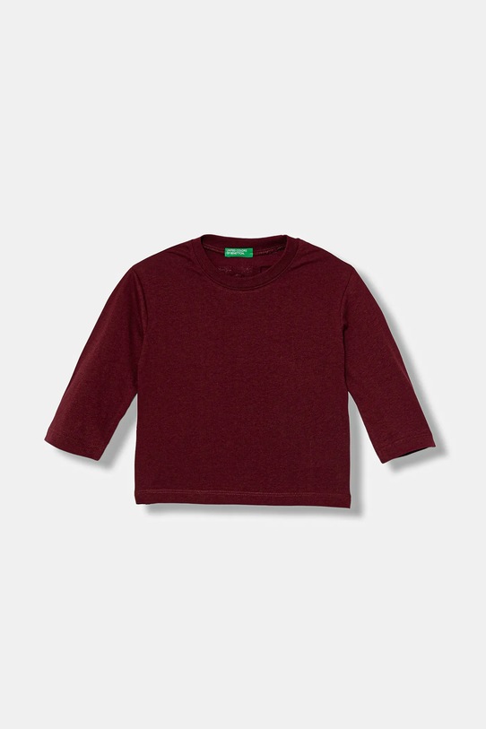 United Colors of Benetton longsleeve bawełniany dziecięcy 35RYG10K4.P.seasonal bordowy AW25