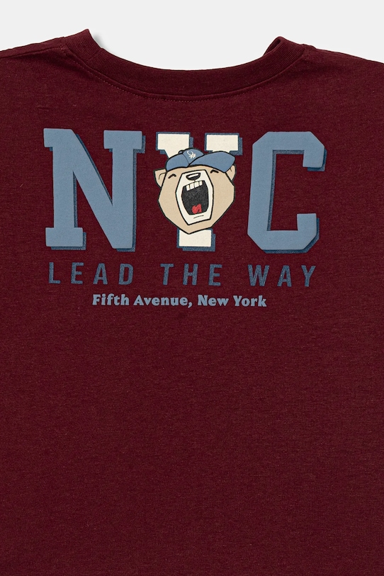 CHLAPEC Dětské bavlněné tričko s dlouhým rukávem United Colors of Benetton 35RYG10K4.P.seasonal burgundské