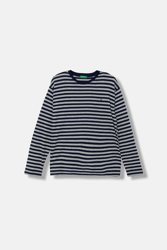 United Colors of Benetton longsleeve bawełniany dziecięcy wzorzyste granatowy 3FNLC10QB.G.seasonal