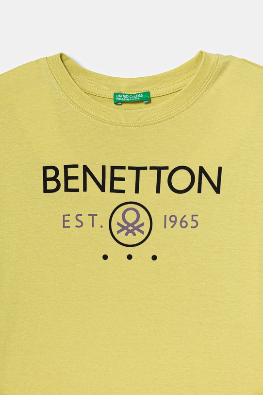 Хлопчик Дитячий бавовняний лонгслів United Colors of Benetton 3I1XC10Q3.G.seasonal жовтий