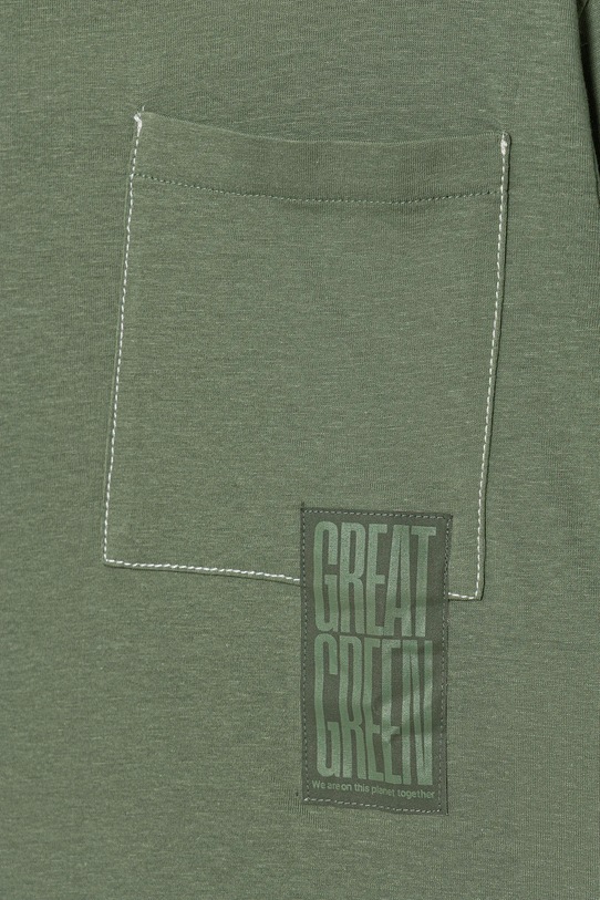 CHLAPEC Dětské bavlněné tričko s dlouhým rukávem United Colors of Benetton 3I1XC10QS.G.seasonal zelená