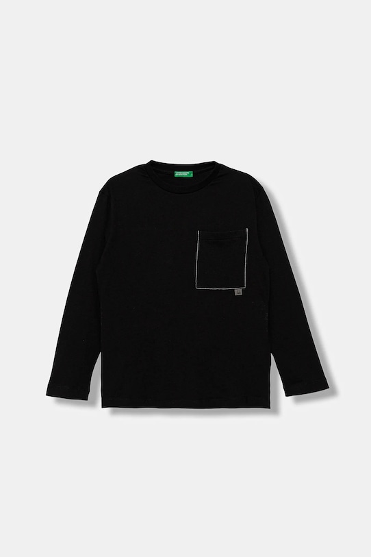 United Colors of Benetton longsleeve din bumbac pentru copii print negru 3I1XC10QS.G.seasonal