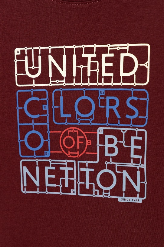 Chłopiec United Colors of Benetton longsleeve dziecięcy 3I1XG10JZ.P.seasonal bordowy