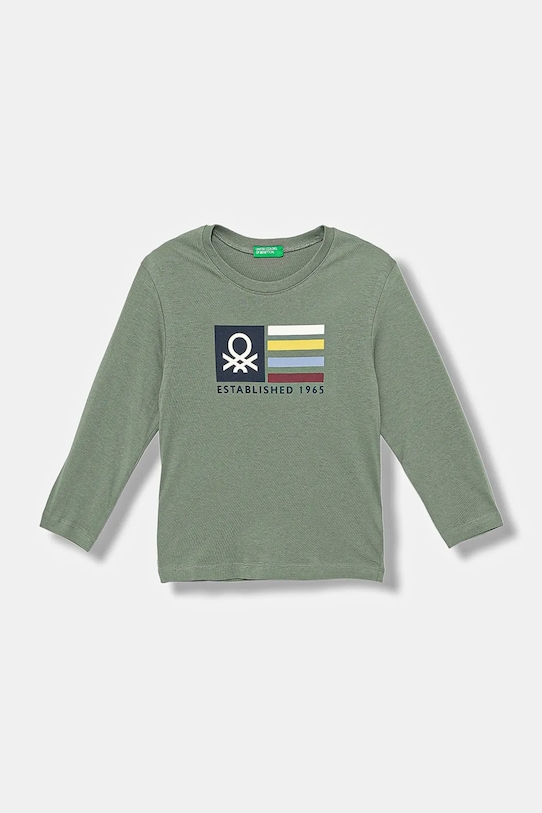 United Colors of Benetton longsleeve copii print verde 3I1XG10JZ.P.seasonal