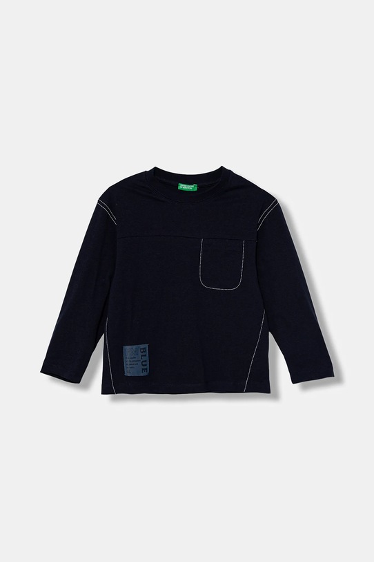 Дитячий бавовняний лонгслів United Colors of Benetton 3I1XG10KR.P.seasonal темно-синій AW25