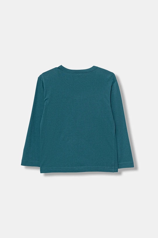 United Colors of Benetton longsleeve bawełniany dziecięcy 35RYC10QA.G.seasonal turkusowy AW25