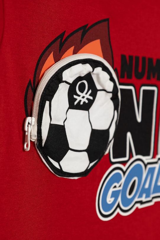 Chłopiec United Colors of Benetton longsleeve bawełniany dziecięcy 3I1XG10KQ.P.seasonal czerwony