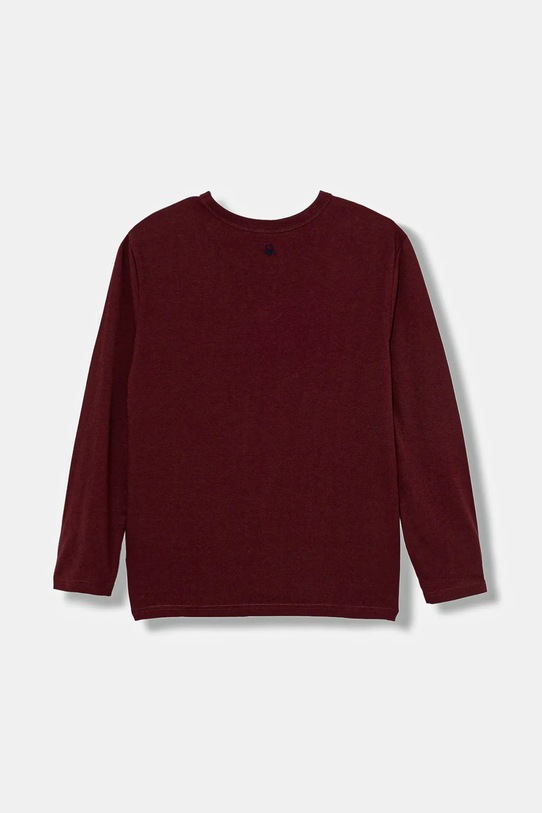 United Colors of Benetton longsleeve din bumbac pentru copii 3IVWC10PW.G.seasonal burgundia AW25