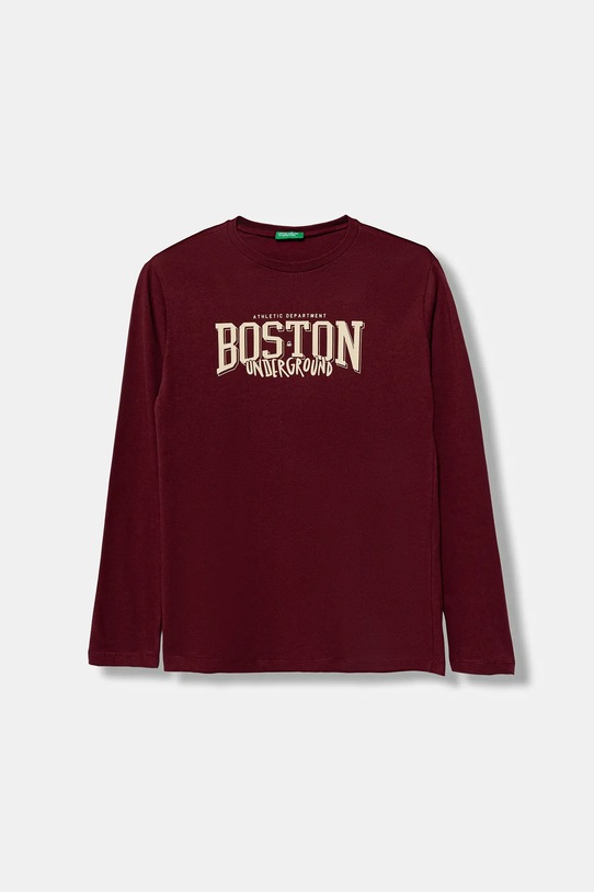Хлопковый детский лонгслив United Colors of Benetton узор бордо 3JERC10QO.G.seasonal