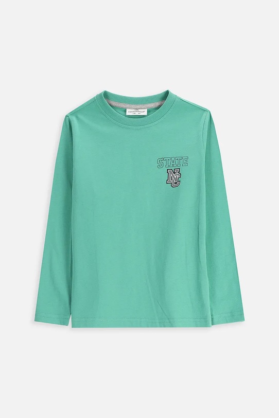 Coccodrillo longsleeve bawełniany dziecięcy nadruk zielony ZC5143104VBA