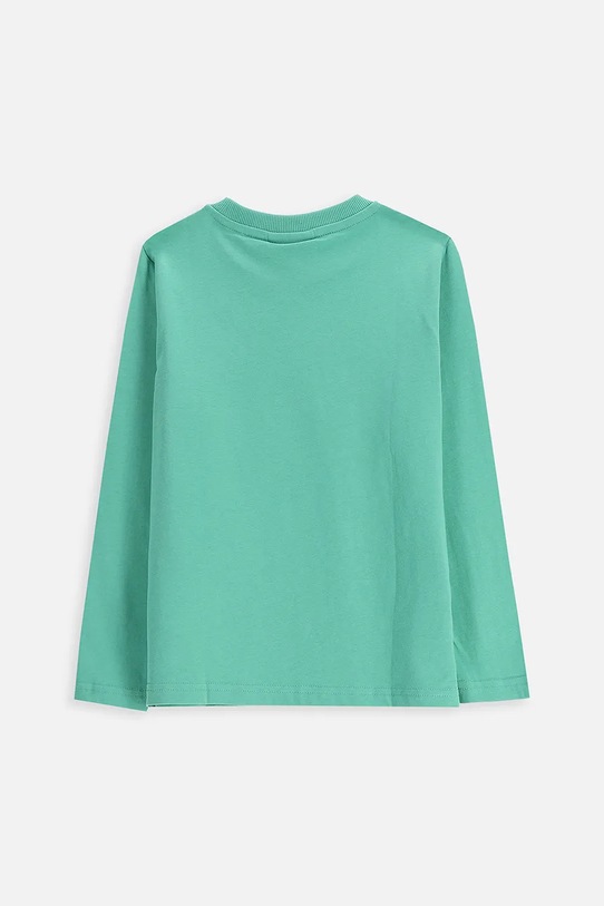 Coccodrillo longsleeve bawełniany dziecięcy ZC5143104VBA zielony AW25