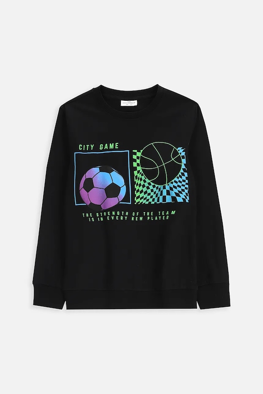 Coccodrillo longsleeve din bumbac pentru copii print negru ZC5143107VBA