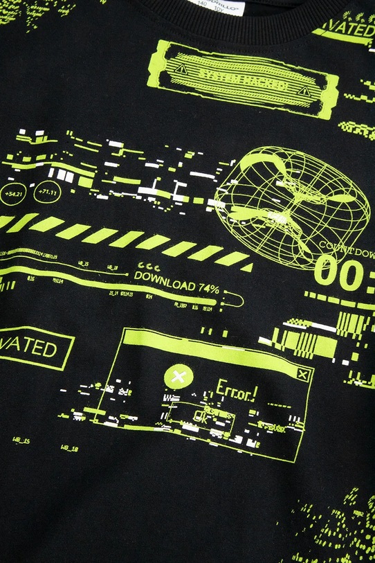 Coccodrillo gyerek pamut hosszú ujjú felső fekete ZC5143108VBA