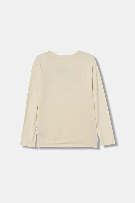 United Colors of Benetton longsleeve bawełniany dziecięcy 3ATNC10QU.G.Seasonal beżowy AW25