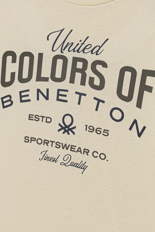 Chłopiec United Colors of Benetton longsleeve bawełniany dziecięcy 3ATNC10QU.G.Seasonal beżowy