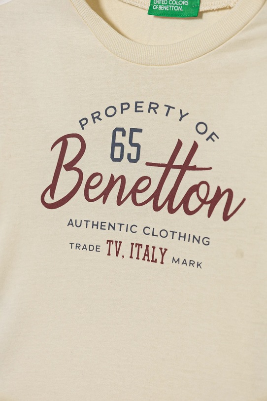 Chłopiec United Colors of Benetton longsleeve bawełniany dziecięcy 3ATNG10KT.P.Seasonal beżowy