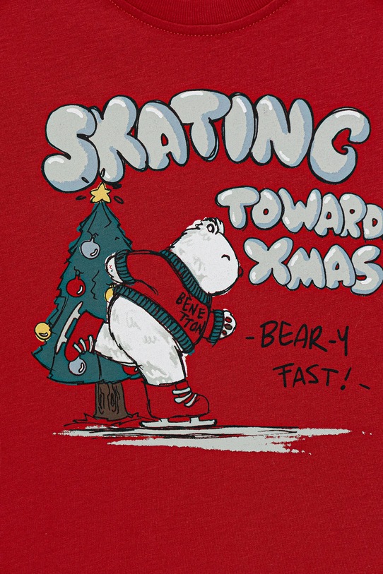 Chłopiec United Colors of Benetton longsleeve bawełniany dziecięcy 3ATNG10KU.P.Seasonal czerwony