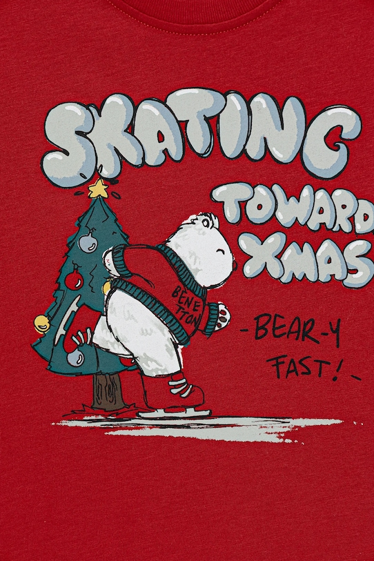 Chłopiec United Colors of Benetton longsleeve bawełniany dziecięcy 3ATNG10KU.P.Seasonal czerwony