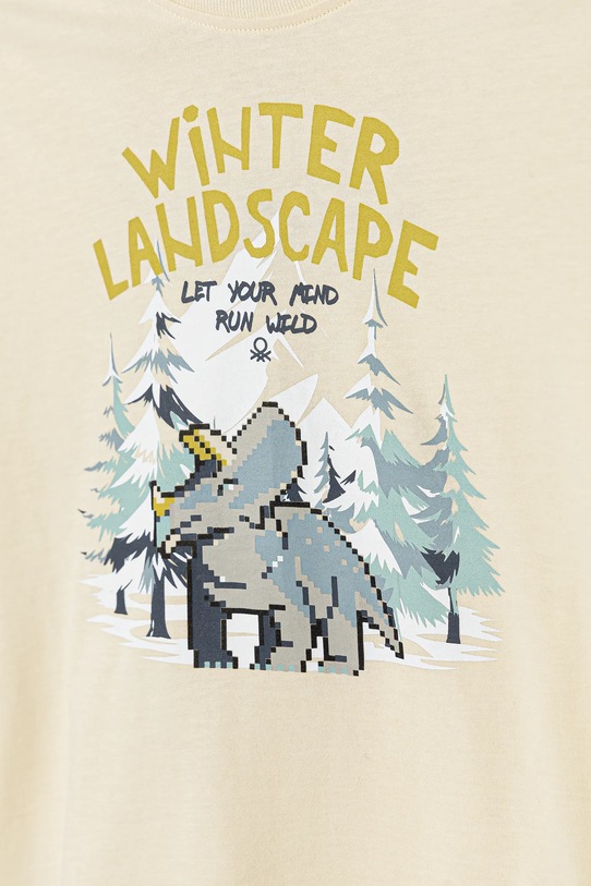 Chłopiec United Colors of Benetton longsleeve bawełniany dziecięcy 3ATNG10KU.P.Seasonal beżowy