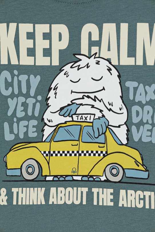 Chłopiec United Colors of Benetton longsleeve bawełniany dziecięcy 3ATNG10KU.P.Seasonal zielony