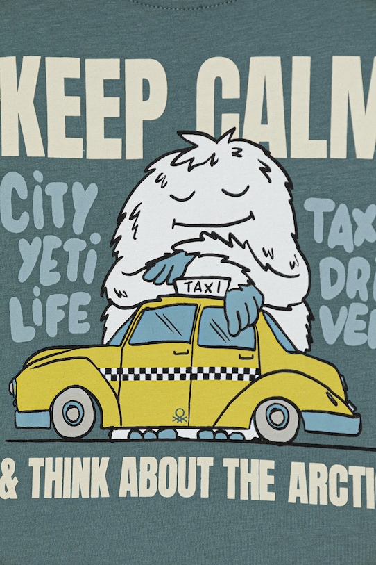 Chłopiec United Colors of Benetton longsleeve bawełniany dziecięcy 3ATNG10KU.P.Seasonal zielony